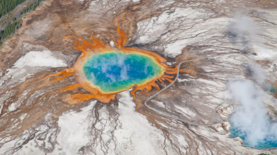 The Rainbow Colors Of The Grand Prismatic Spring As Seen From The Air