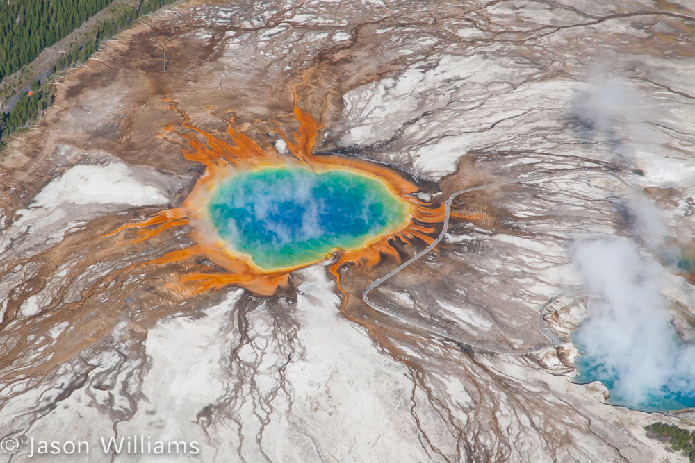 The Rainbow Colors Of The Grand Prismatic Spring As Seen From The Air