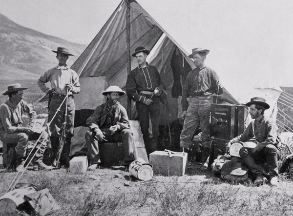 Hayden Expedition Camp in 1872 taken by William Henry Jackson