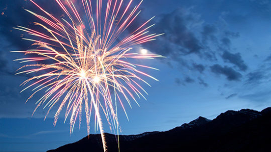 Fireworks Explode over Jackson Hole Mountain Resort as Jackson Hole Celebrates The Fourth Of July