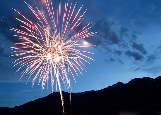Fireworks Explode over Jackson Hole Mountain Resort as Jackson Hole Celebrates The Fourth Of July