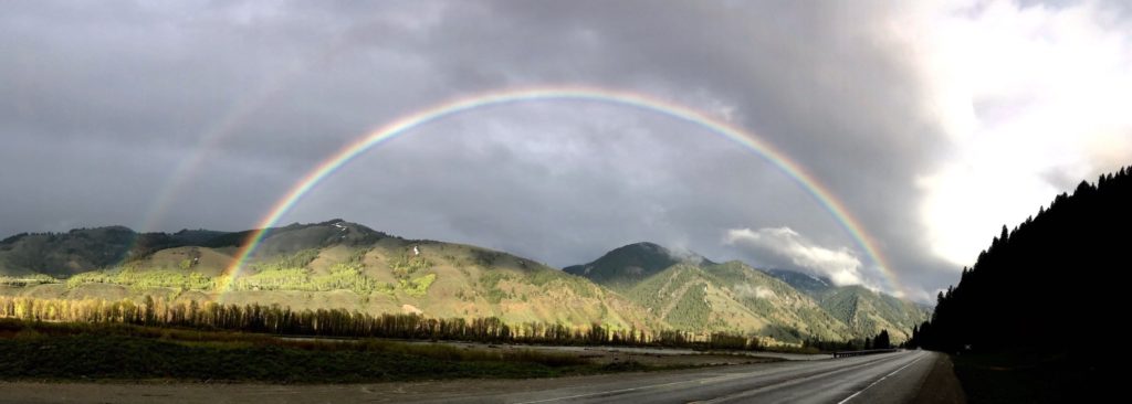 beautiful rainbow at jackson hole