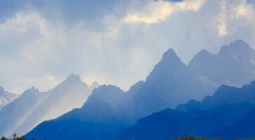 The Teton Range provides a dramatic background in Jackson Hole.