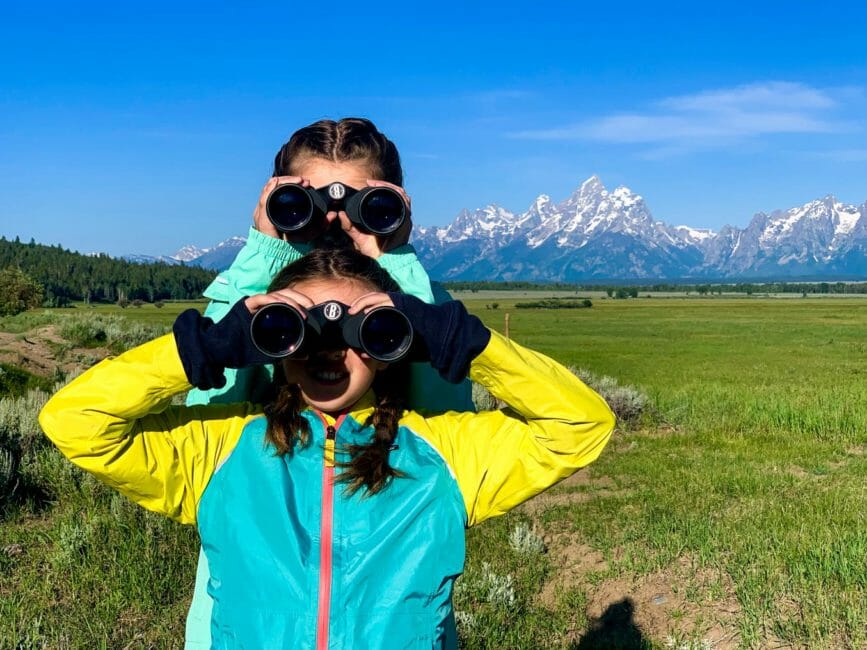 Kids Searching For Wildlife On A Jackson Hole Wildlife Safari Tour