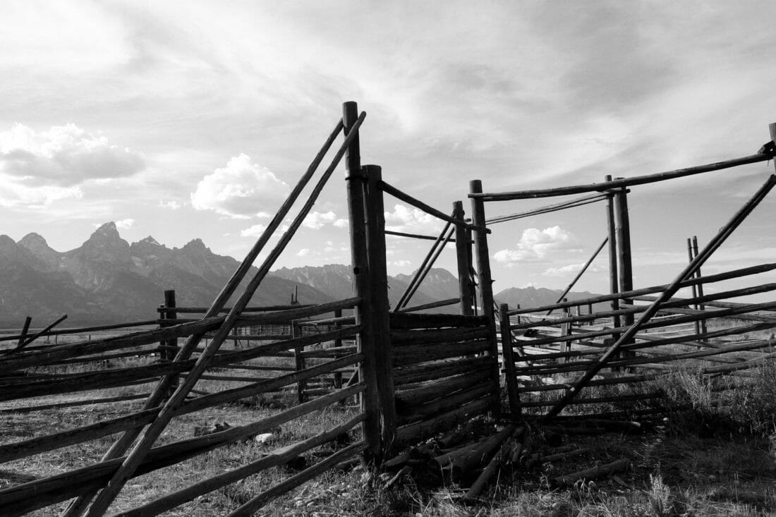 Historic Mormon Row in Grand Teton National Park.