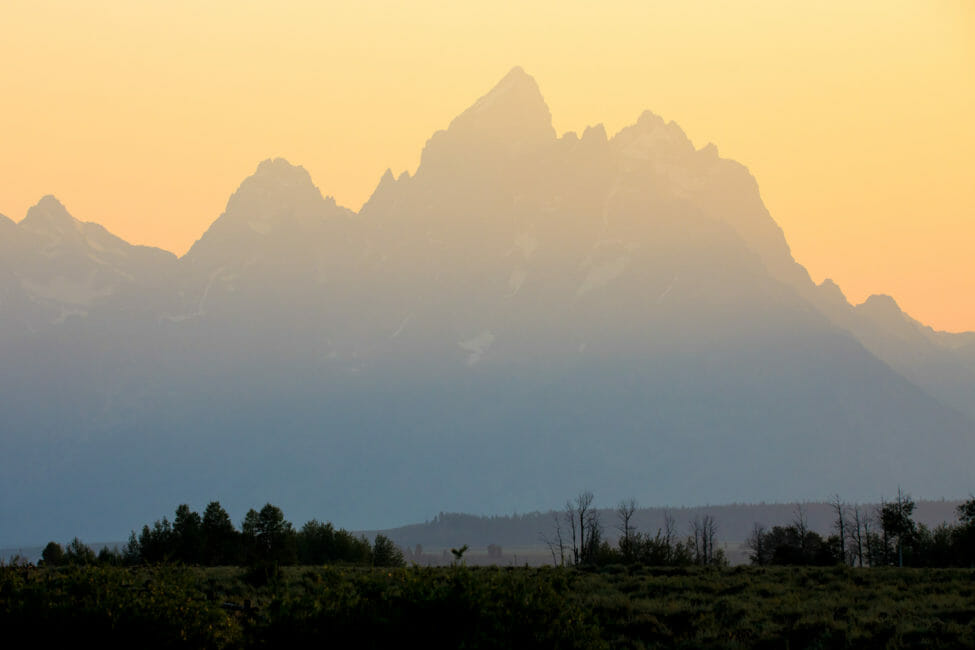 Grand Tetons at sunset