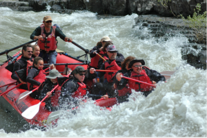 Whitewater Rafters Shoot The Rapids In Lunchcounter Rapid On The Snake River In Jackson Hole